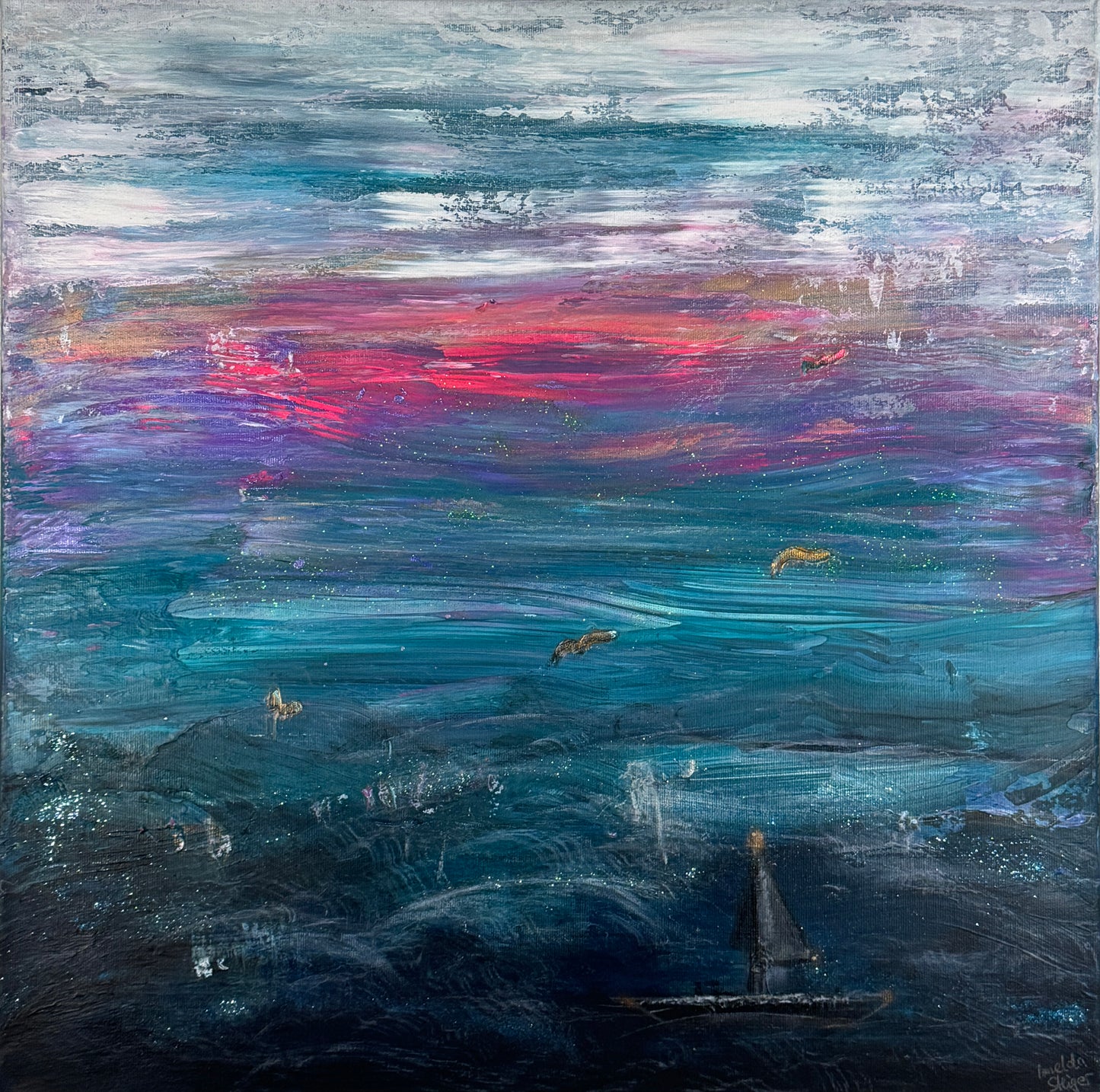 Abendstimmung am Meer - Gemälde Nr. 505
