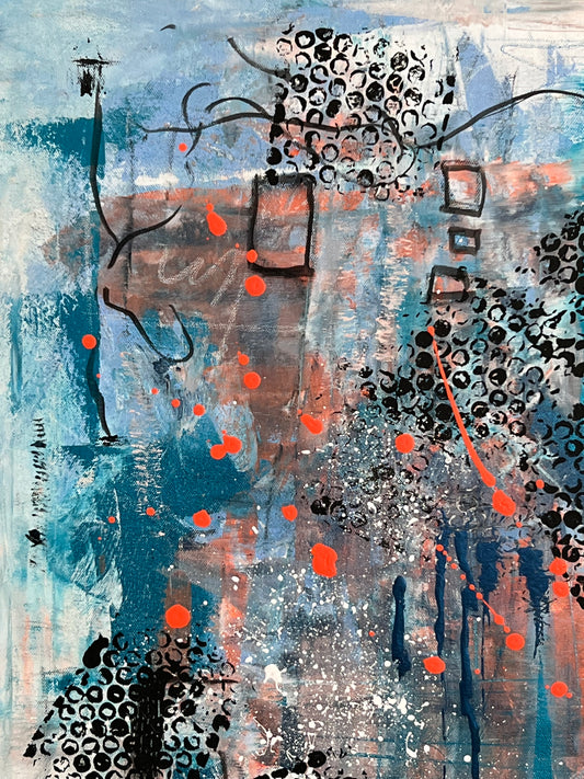 Orange Dots - Gemälde Nr. 143